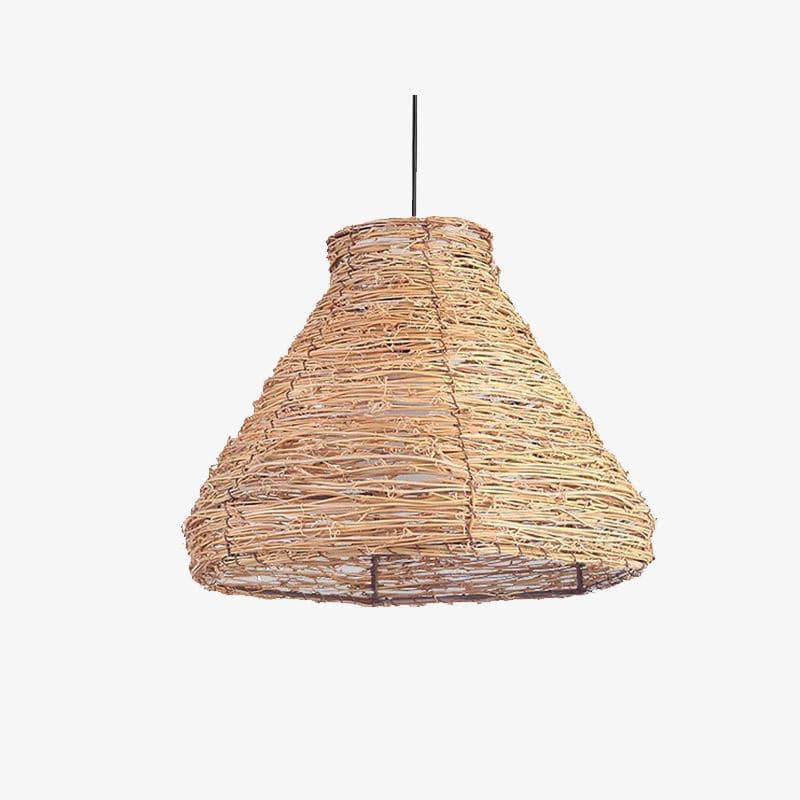 Suspension Lumineuse en Rotin avec Abat-Jour Variés