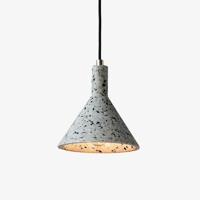 Suspension LED triangle en ciment terrazzo