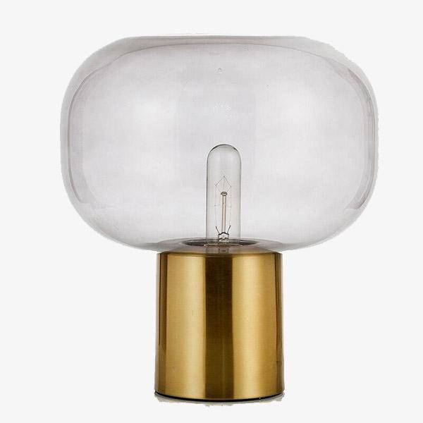 Lampe à poser design LED dorée avec abat-jour arrondi Luxury