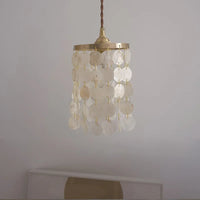 Suspension de luxe en cuivre avec coquillages naturels - Édition Rétro Chic