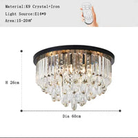 Lustre LED dimmable en cristal de style vintage de luxe