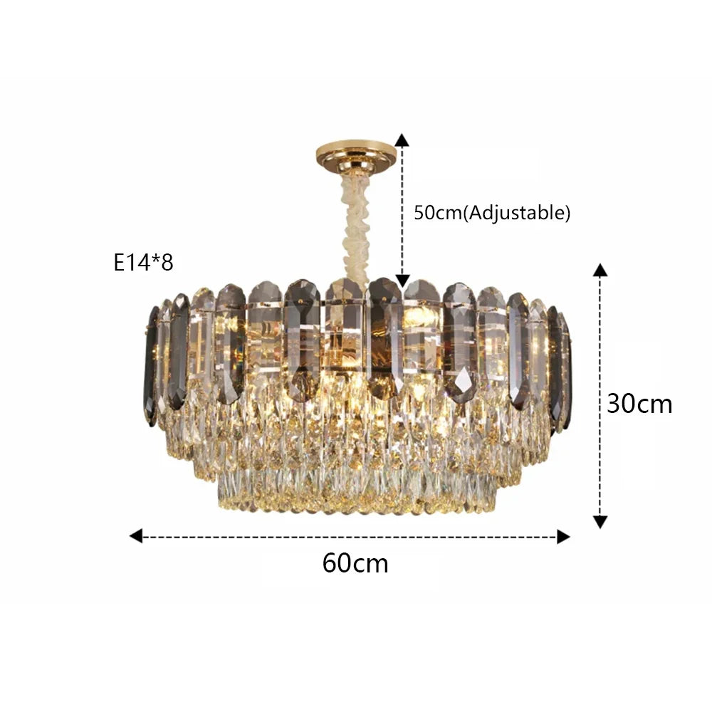 Plafonnier LED de Luxe en Cristal - Collection 2024