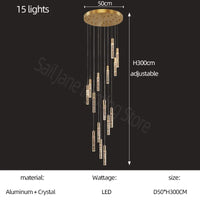 Lustre en cristal design cylindrique - Élégance lumineuse
