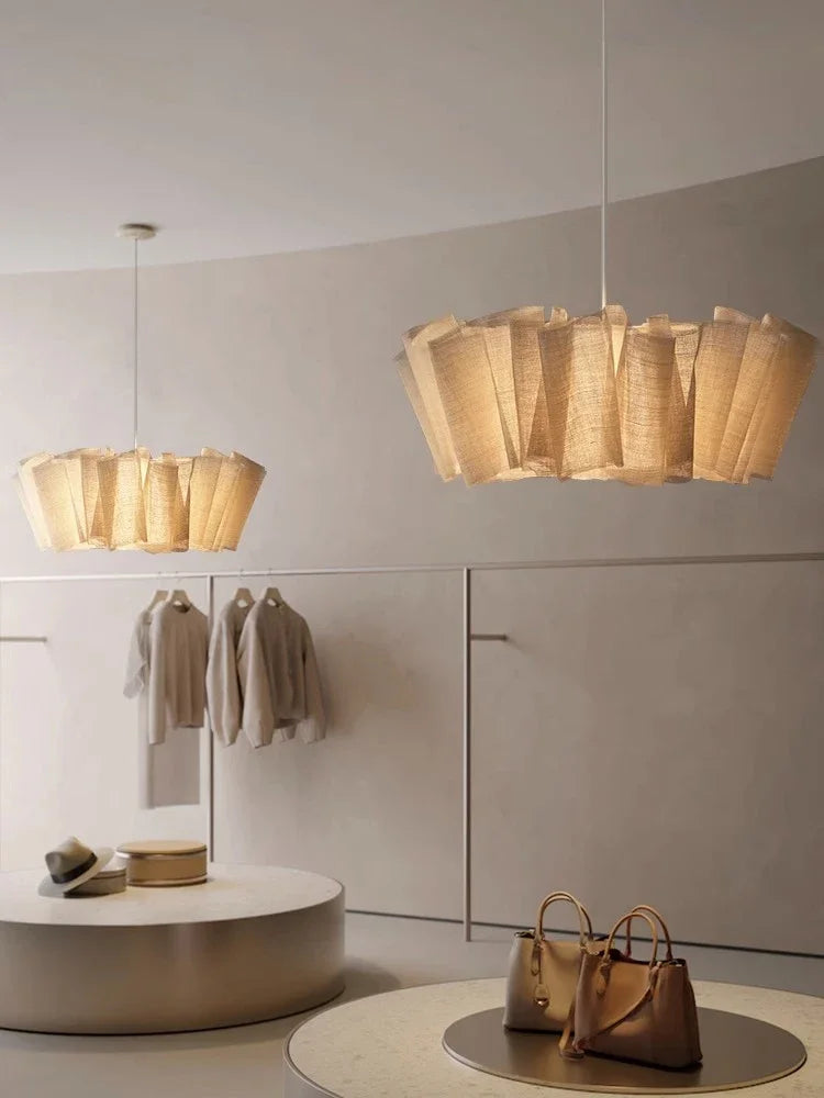 Lustre en tissu fait à la main pour éclairage intérieur - Collection Nordique Vintage