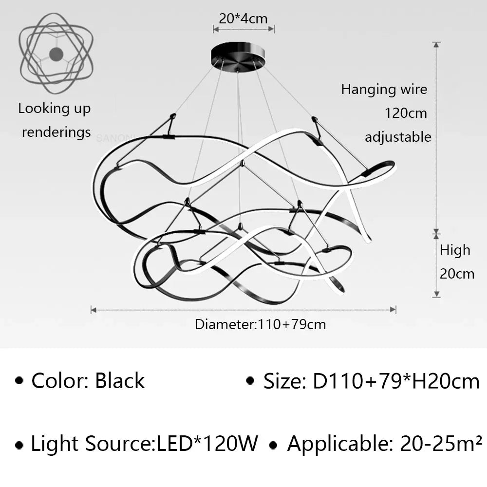 Lustre LED Moderne pour Salon et Restaurant