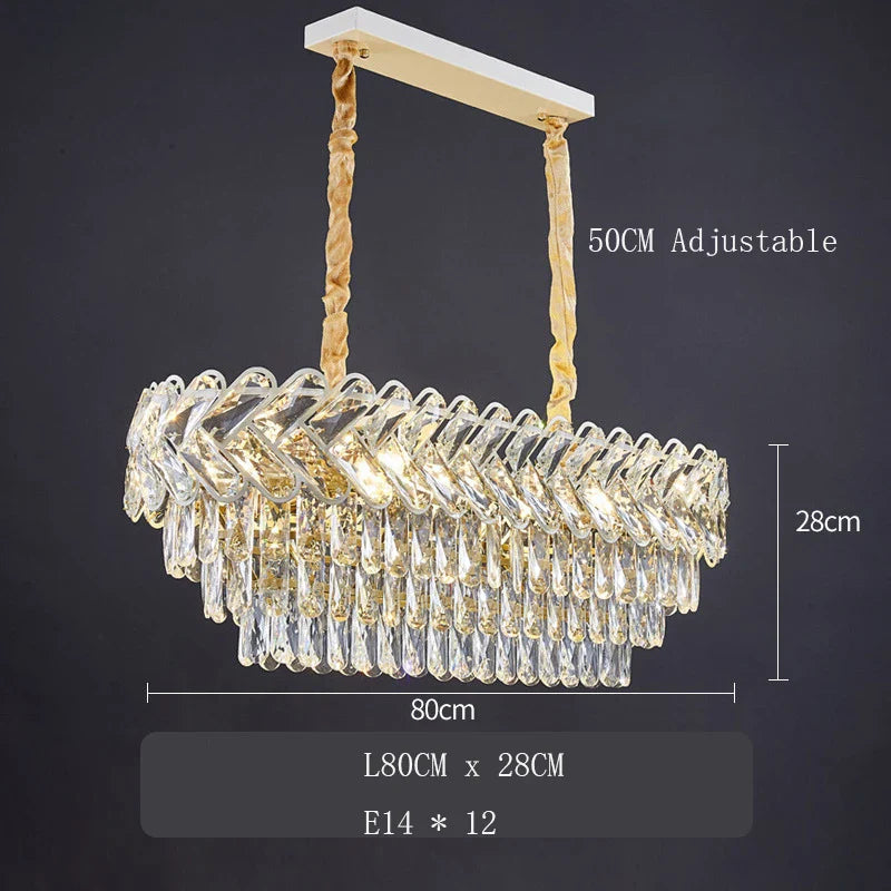 Lustre LED Moderne de Luxe en Cristal pour Salon et Salle à Manger