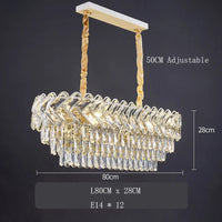 Lustre LED Moderne de Luxe en Cristal pour Salon et Salle à Manger