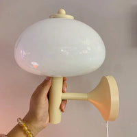 Applique murale LED moderne Bauhaus blanc en verre champignon pour chambre salon loft - Interrupteur inclus