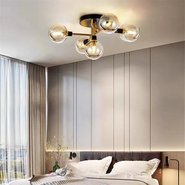 Plafonnier nordique en verre G9 LED pour intérieur moderne