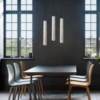 Suspension LED nordique industrielle géométrique Terrazzo créatif pour Restaurant Bar Café Longue Ciment