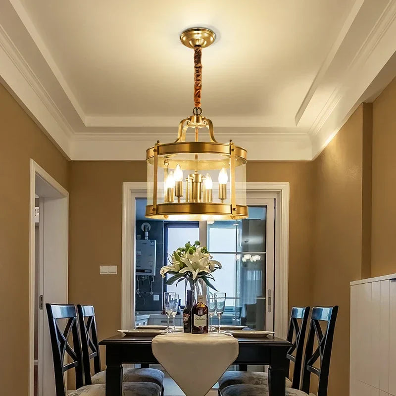 Lustre Moderne en Cuivre Doré de Style Européen pour un Intérieur Luxueux