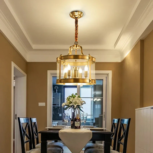 Lustre Moderne en Cuivre Doré de Style Européen pour un Intérieur Luxueux