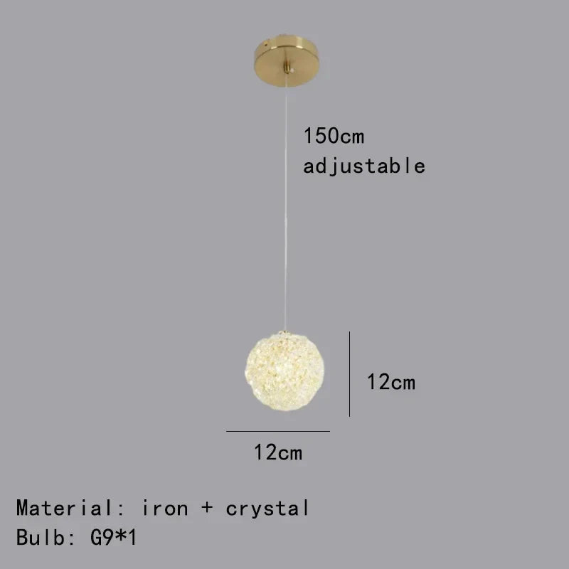 Lustre Boule de Cristal Artistique de Luxe Moderne