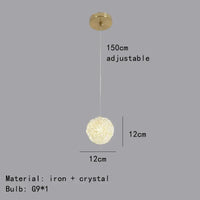 Lustre Boule de Cristal Artistique de Luxe Moderne