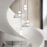 Suspension LED Nordica en verre gris fumé