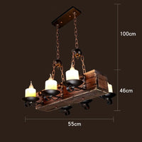 Lustre LED rétro industriel antique LOFT Bar Vintage Art bois E27