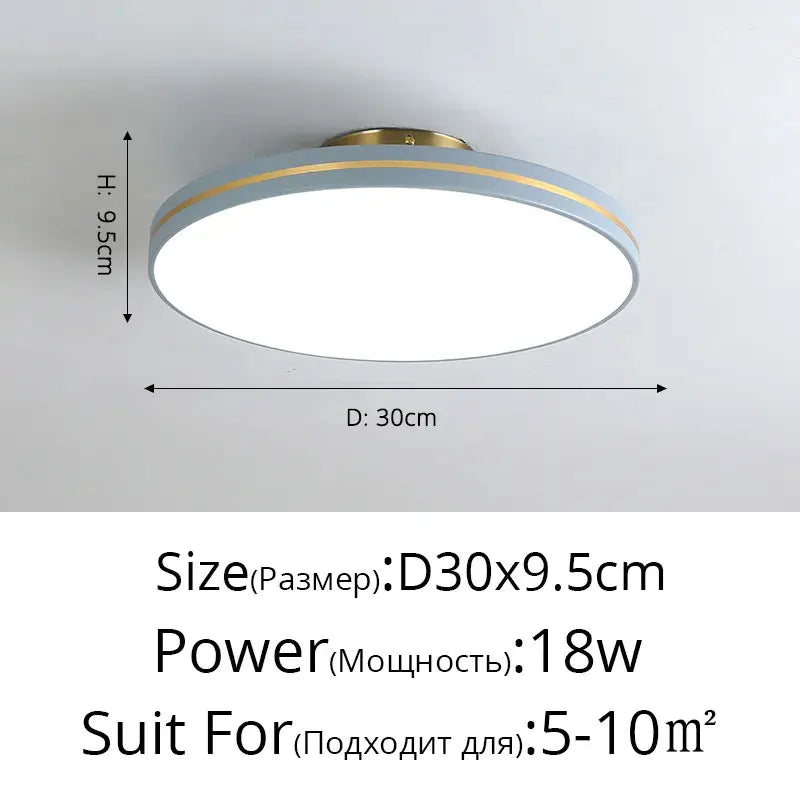 Plafonnier LED Doré en Métal