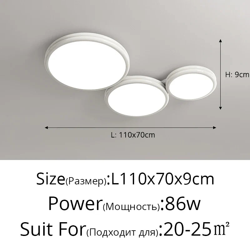 Plafonnier rond minimaliste LED pour éclairage intérieur