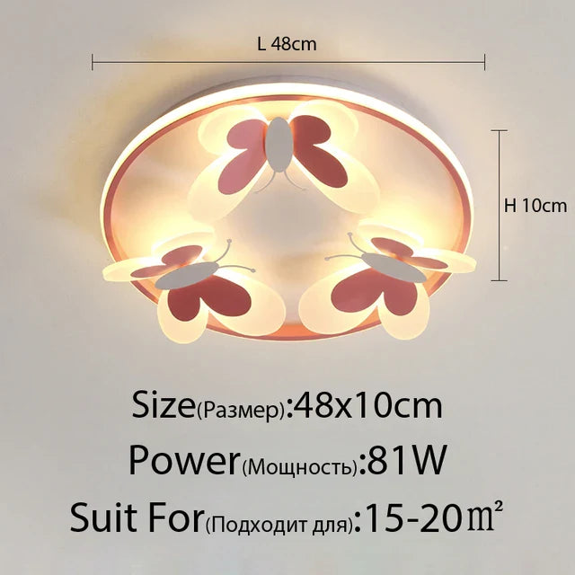 Plafonnier Papillon Décoratif pour Enfants - Lampes Créatives d'Intérieur