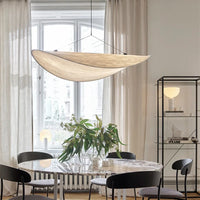 Suspension tendue Nordic LED en soie pour un éclairage minimaliste dans le salon ou la chambre à coucher.