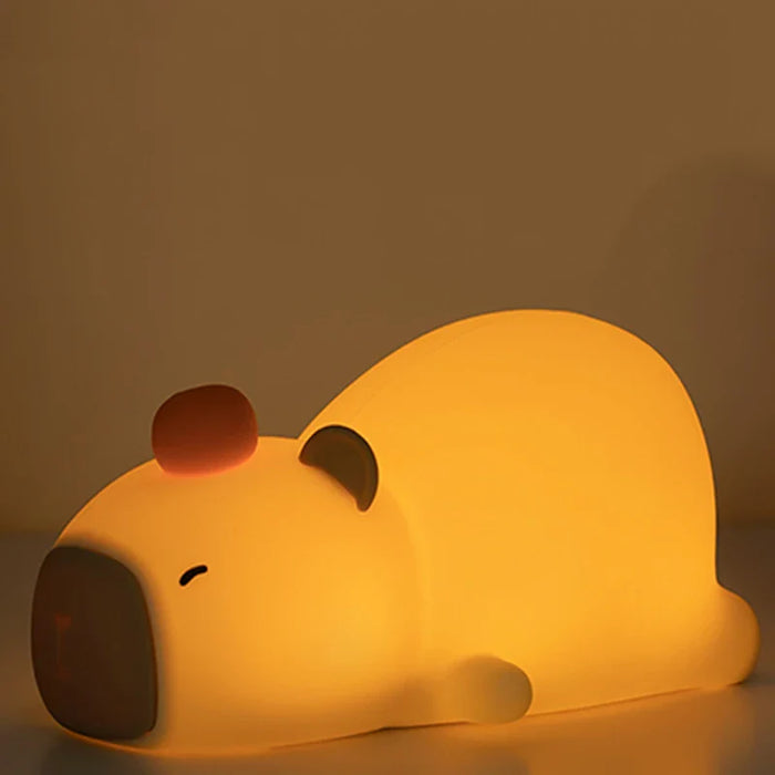 Veilleuse Capybara Enfant Dessin Animé - Lampe LED Rechargeable et Graduable - Idéal pour Chambre d'Enfant et Cadeau d'Anniversaire