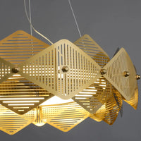Lustre post-moderne en acier inoxydable avec lampe LED minimalist italienne.