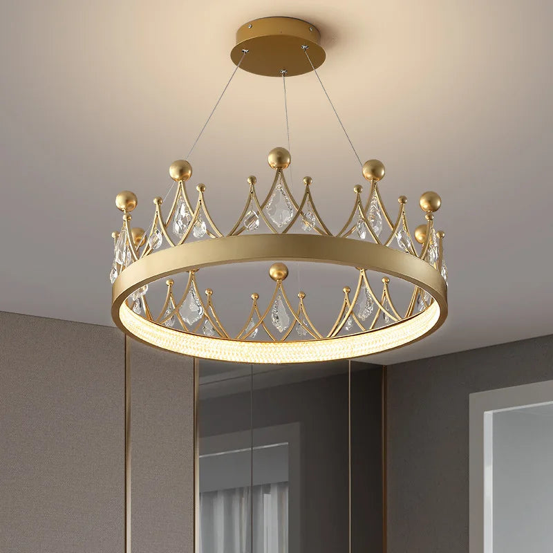 Lustre Moderne Couronne en Cristal pour Salle à Manger et Salon