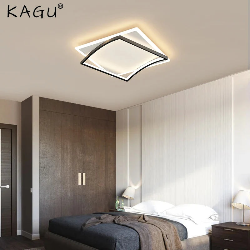 Lustre LED Carré Moderne pour Chambre Salon Étude Foyer Maison