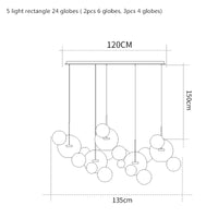 Lustre moderne en verre laiteux avec LED suspendue.