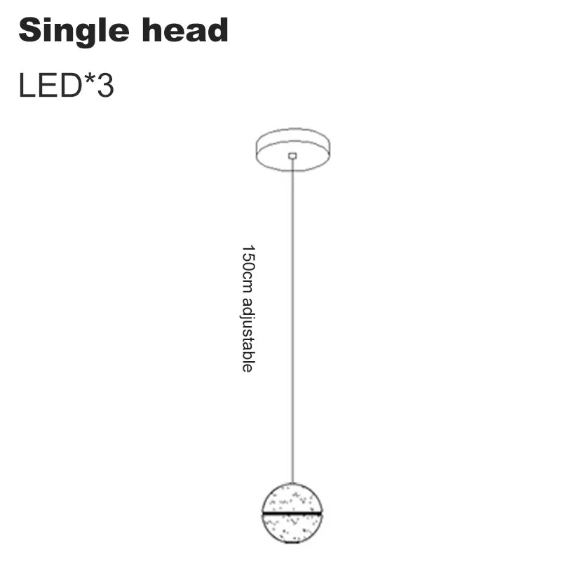 Lustre en cristal moderne avec boule tournante LED suspendue - LUXE LUMINEUX