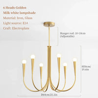 Lustre de Luxe à LED Style Français Doré