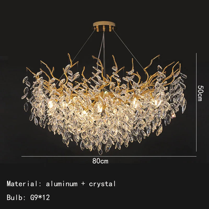 Applique murale LED en cristal et aluminium doré - Nouveauté Art Déco
