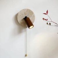 Applique murale design en bois de pierre naturelle avec interrupteur