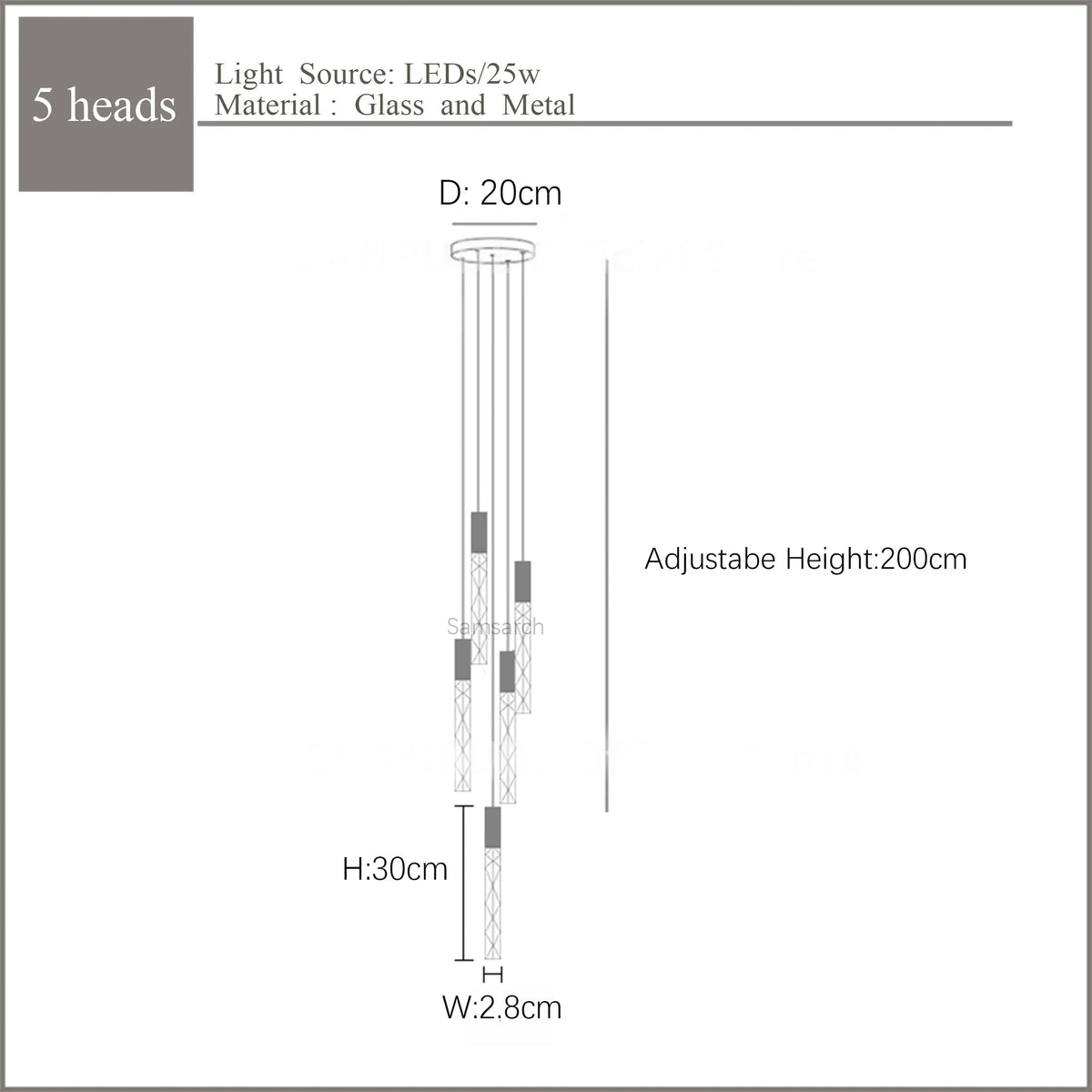 Lustre en Or Moderne LED pour Escalier en Cristal Spirale