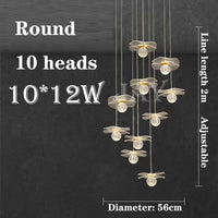 Suspension Lotus Cristal LED Personnalisée