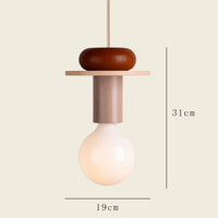 Suspension LED luminaire bois nordique - Lampe restaurant chambre maison - Déco luminaire