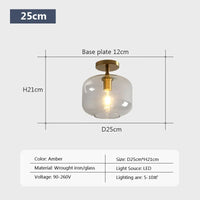 Plafonnier LED en verre de style minimaliste moderne