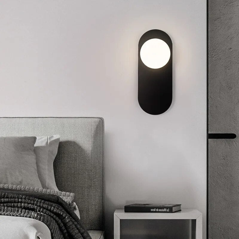 Applique LED Moderne en Fer Noir et Doré