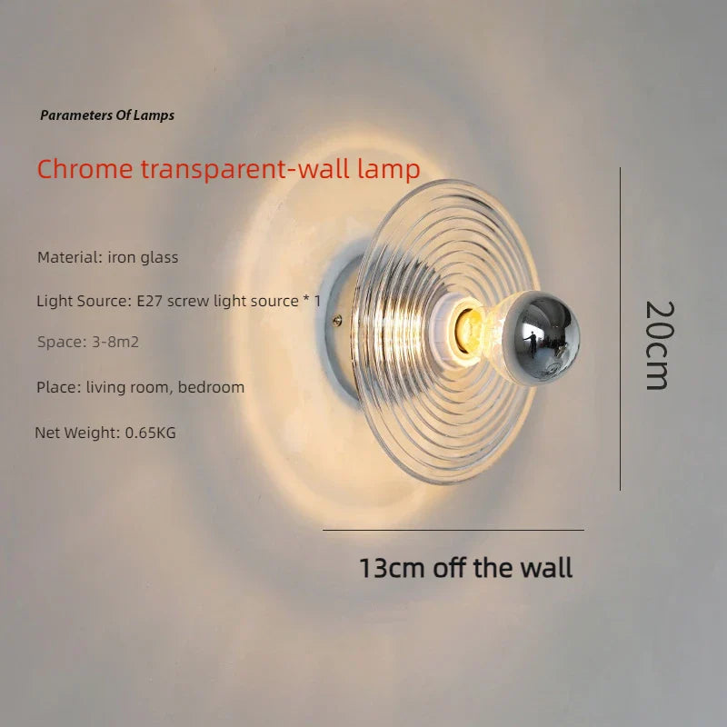 Applique murale design nordique en verre ondulé LED pour une ambiance lumineuse