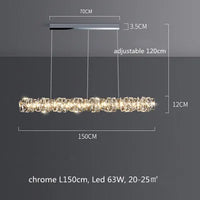 Lustre Moderne en Cristal K9 avec Suspension et Télécommande Dimmable