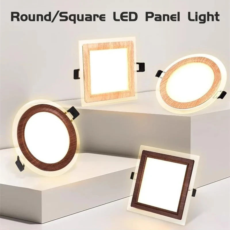 Plafonnier LED encastré Ultra-mince Bois d'Ébène