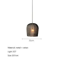 Suspension japonaise Wabi Sabi en rotin artisanal