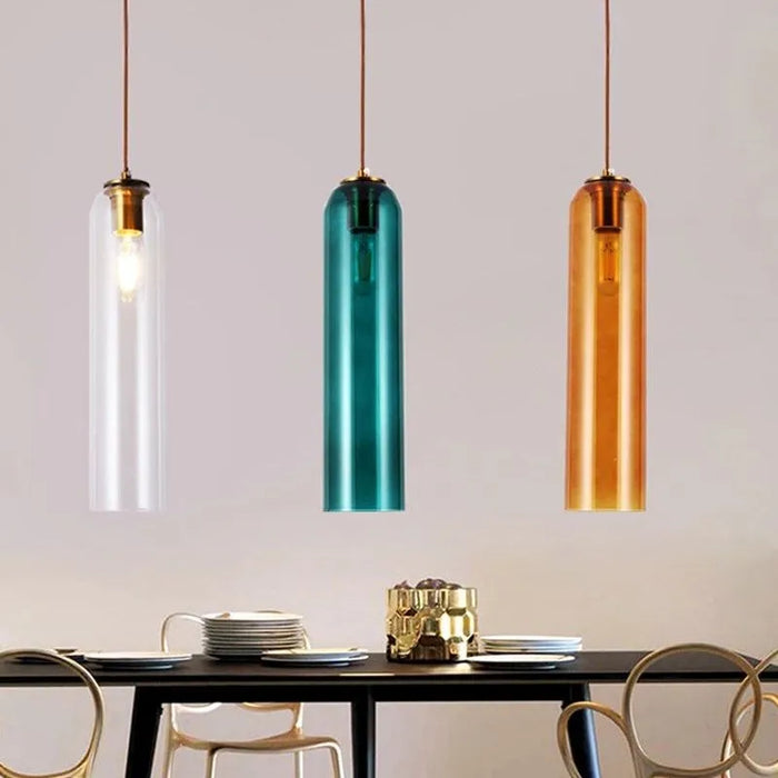 Suspension nordique en verre avec LED