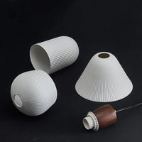 Luminaire Suspendu LED en Noyer Céramique Style Nordique Japonais iwhd