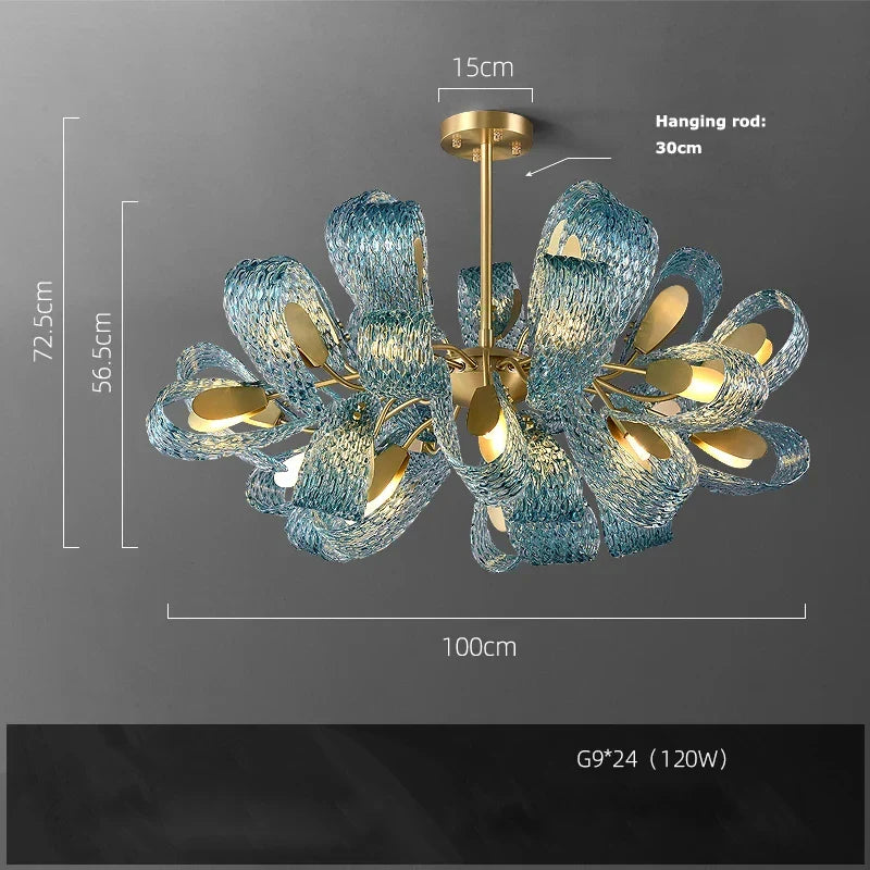 Lampes suspendues design en verre bleu pour couloir, Bar et chambre - Suspension Luminaire Moderne