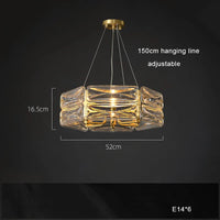 Lustre Nordique en Cuivre LED Surface Moderne et Luxueux