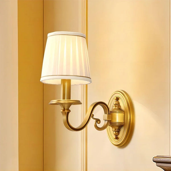 Applique murale LED en cuivre avec housse de tissu premium
