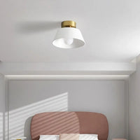 Plafonnier LED rétro en métal avec abat-jour rond