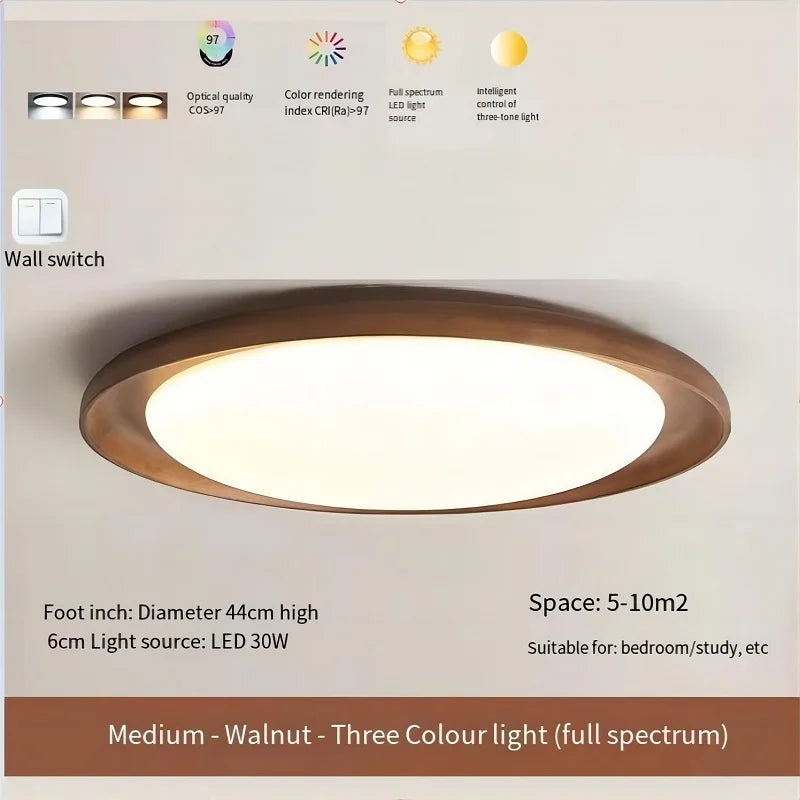 Plafonnier Wabi-Sabi Spectre Complet LED en Bois Massif Rondin - Édition Limitée