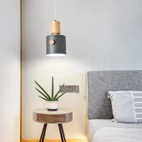 Suspension LED Nordique en Bois pour Intérieur - Lampe Décorative Macaron Luminaire Unique pour Salon, Salle à Manger et Chambre